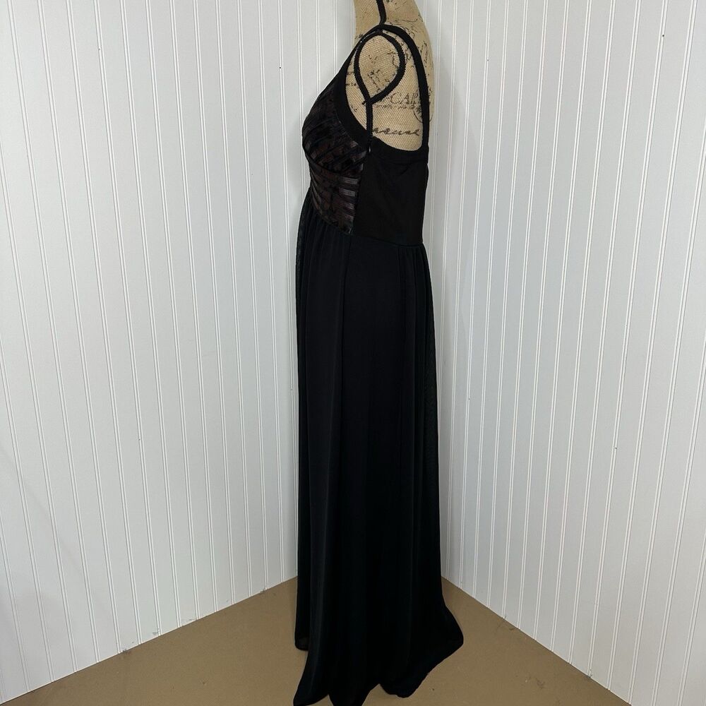 Whimsigoth Black Mesh Maxi Dress Sz 14 Dark Romantic Witchy Formal Robbie Bee - Picture 15 of 16